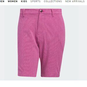 Adidas Golf Shorts 40 Mens Crosshatch Lucid Fuchsia Pockets Athletic HR9054 Pink